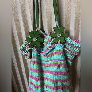 Hand Knit Bucket Bag